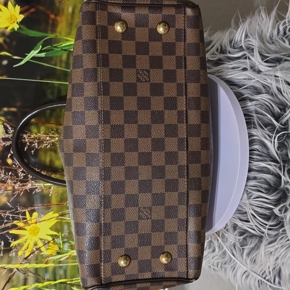 Louis Vuitton Trevi PM Damier Ebene Brown Top Handle Shoulder Bag Authentic COA - Picture 10 of 16